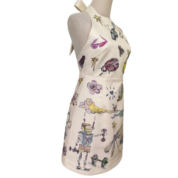 Alemais + Anouk Colantoni Court organic cotton-twill halterneck mini dress US 6 - Picture 9 of 12